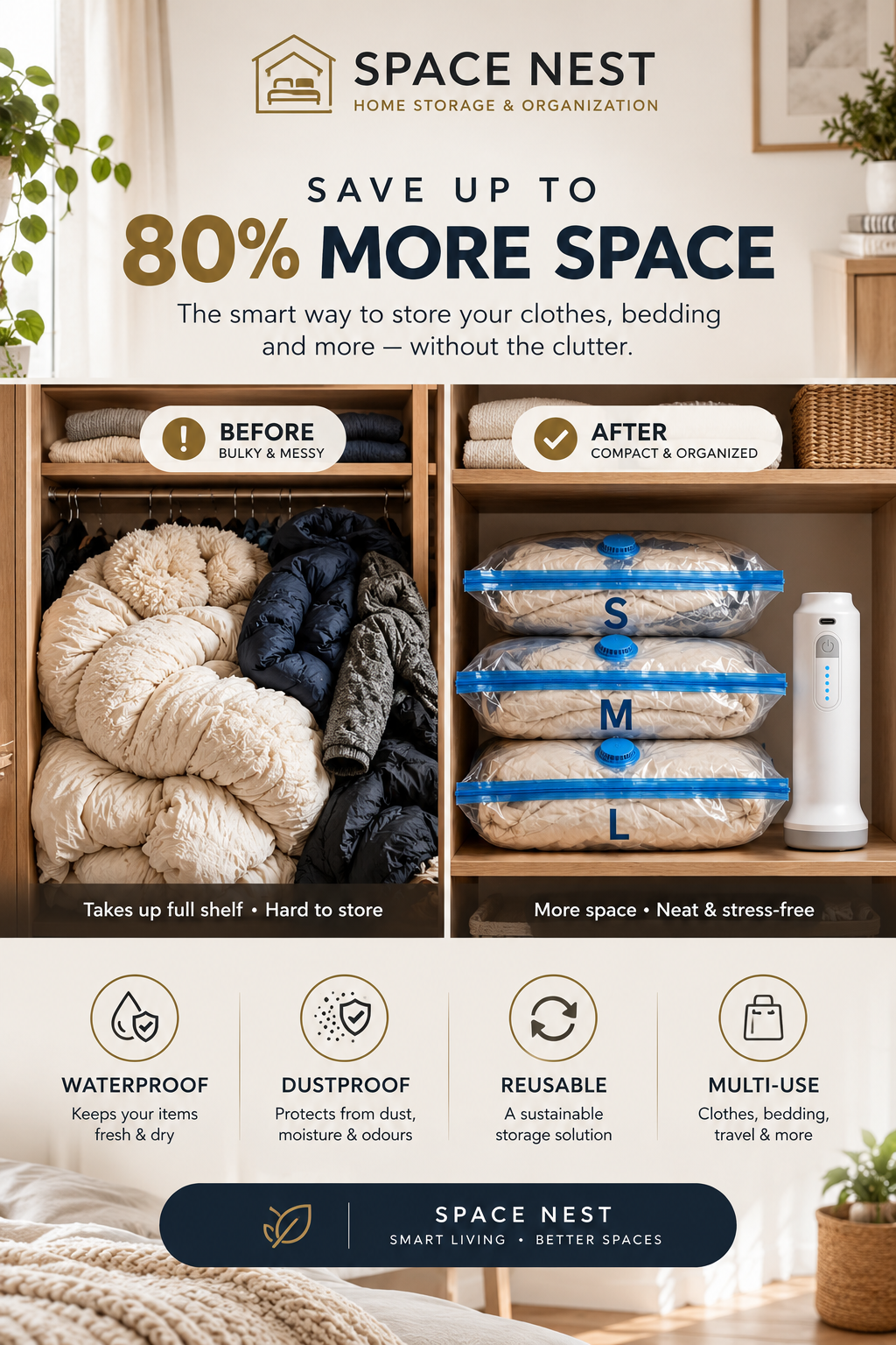 SpaceNest Vacuum Storage Set