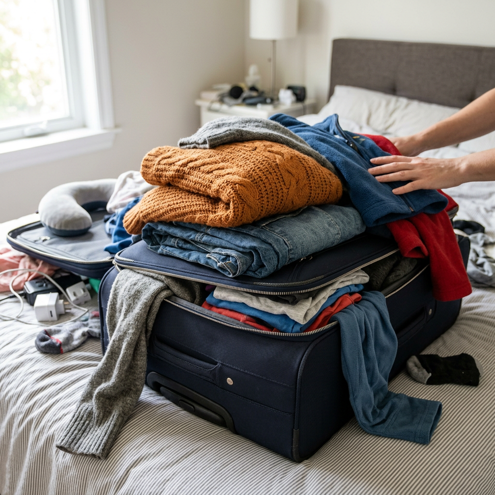 Suitcase before - won't close